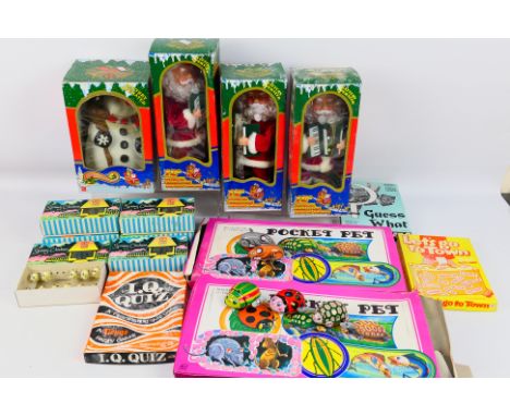 Hypa - Pepys - Christmas - A collection of 3 12" Musical Christmas Santa's and an 8"Moving Snowman Figure. A Pocket Pet set o