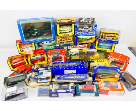 Corgi - Bburago - New Ray - Atlas Editions - Brekkina - Others - Over 30 mainly boxed diecast and plastic model vehicles in a