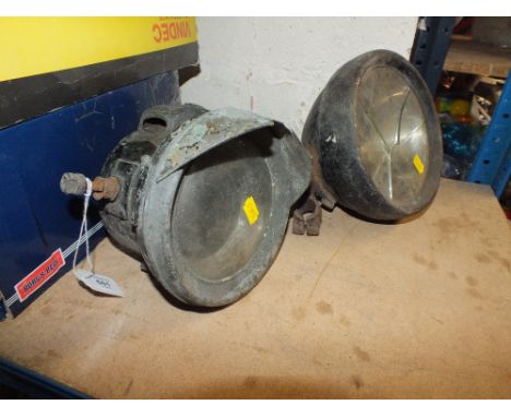 TWO VINTAGE HEAD LIGHTS A/F