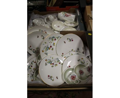 TWO TRAYS OF ASSORTED CHINA TO INCLUDE MINTON, ROYAL WORCESTER ETC