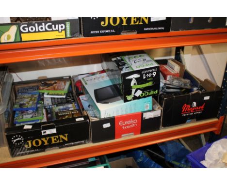 A TRAY OF CONSOLE GAMES TOGETHER WITH TWO TRAYS SUNDRIES ETC