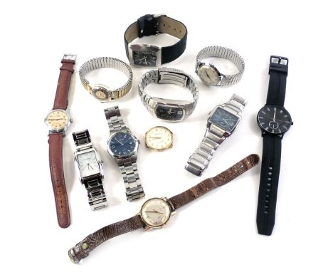 A quantity of dress watches, comprising Timex, Accurist, Bench, Next, and others. (1 box)