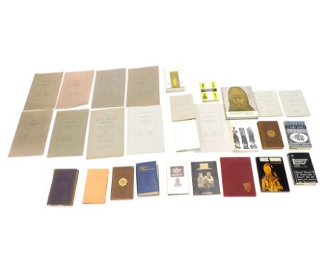 A collection of books, etc., relating to monumental brass, to include Portfolio The Monumental Brass Society, The Craft and D