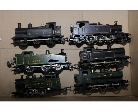 Lima 2-6-2 Prairie tank loco, Triang 0-6-0 Jinty loco, Lima LNER J50 loco, Hornby Pannier tank loco 8751 & 2 others (6) 
