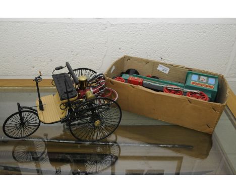 Tin plate Marx Western train and a modern tricycle model (2)