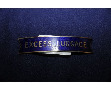 Small enamel fishtail Eastern Region Excess Luggage cap badge by J. R Gaunt London 