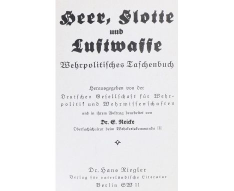 German Third Reich Army, Navy and Air Force 1936 review book, entitled,  ‘Heer, Flotte und Luftwaffe’ it  details the German 