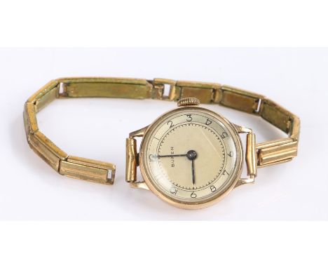 Buren ladies 9 carat gold wristwatch, the signed gilt dial with Arabic numerals, manual wound, the case 21mm wide