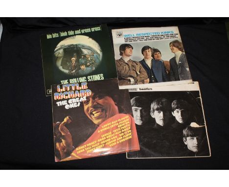 4 x Rock LPs. The Beatles - With The Beatles. The Kinks - Well Respected Kinks. Little Richard - The Great Ones. Rolling Ston