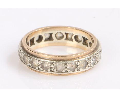 9 carat gold paste set eternity ring, 4.1g