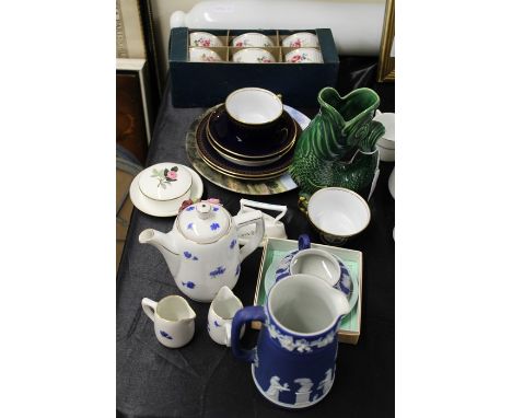 Collection of porcelain ware, to include Royal Worcester ramekins, a Royal Doulton flower basket and 'Spitfire Coming Home' c