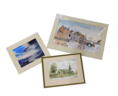 F.H. Webster (20thC British School).  St Giles Church Balderton, watercolour on paper, signed and dated 88, 20cm x 30cm, Eliz