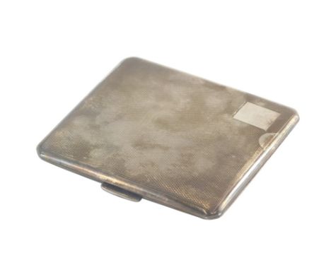An Elizabeth II silver cigarette case, with engine turned decoration and vacant cartouche, Birmingham 1954, 2óoz.
