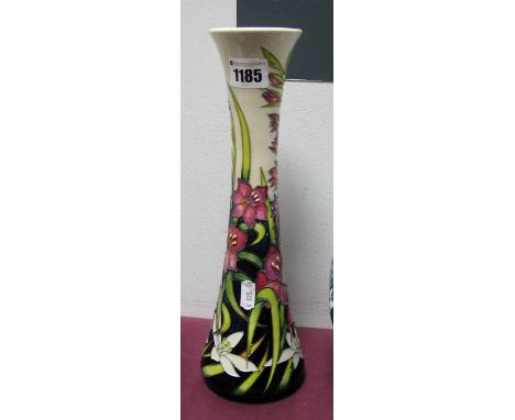 A Moorcroft First Quality Pottery Vase, in the 'Wild Gladiolus' pattern, designed by Nicola Slaney, shape 365/12, limited edi