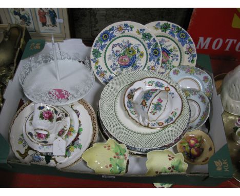 Aynsley Fruit Decorated Trinket Dish, pair of Carlton Ware leaf dishes, Masons and other plates, cups and saucers, etc.