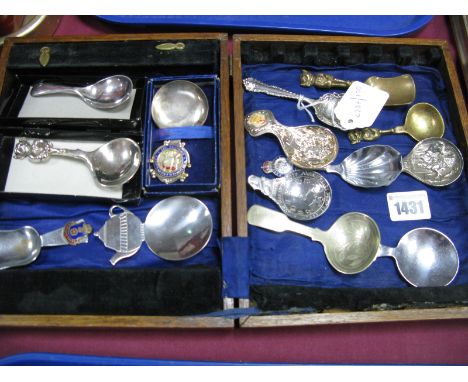 A Decorative Hallmarked Silver Caddy Spoon, Birmingham 1906, with decorative bowls; together with a collection of assorted ca