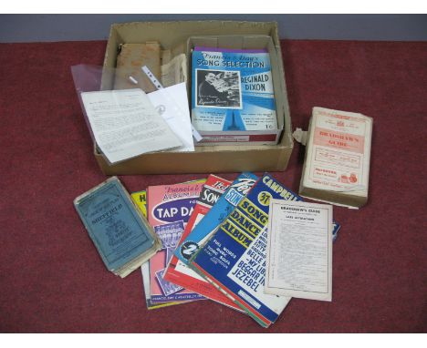 1958 Daily Express Newspaper, cloth backed maps, including Sheffield, Yorkshire, Lancashire, various mid XX Century music sco