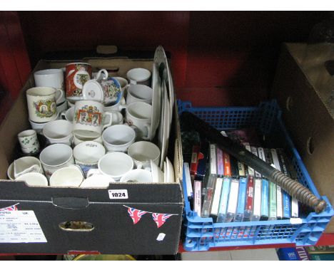Commemorative Jugs, to include Doulton 1911 Coronation, Worcester 2002 Jubilee, other ceramics, castelette, truncheon, etc:- 