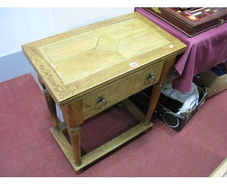 'Flagstone' Hardwood Side Table, with single drawer, on bun feet, by Ward of Doncaster, 69.5cm wide.