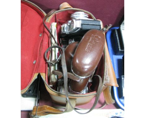 Kodak, Reomar, 12.8/45mm Camera, Kodak retinette compur - rapid camera, afga silette phono camera, in a case.