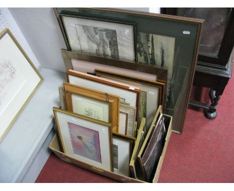 East Prospect of Sheffield Print, chalk ballerina study, landscape watercolours, still lives, Winnie the Pooh interest, etc.