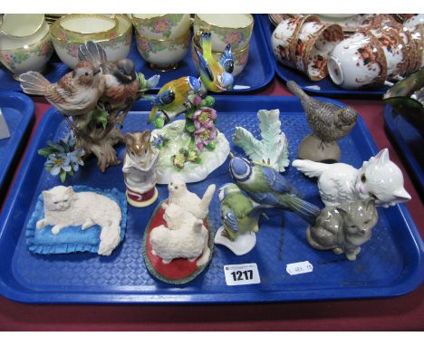Adderley 'Blue Tit', Goebel 'Blue Titmouse', white kitten, Doulton cat, Beatrix Potter 'Tailor of Gloucester', Poole, Border 