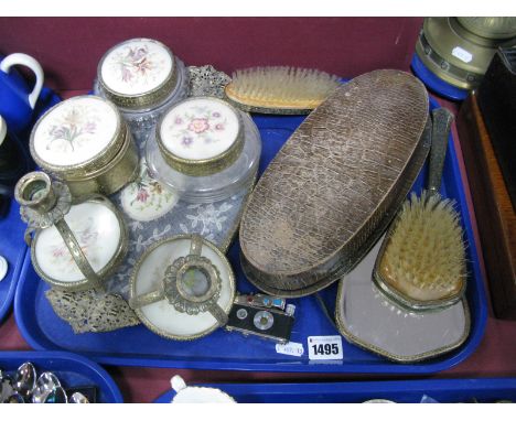 Mid XX Century Dressing Table Set, manicure set, photolite, Oriental lighter:- One Tray 