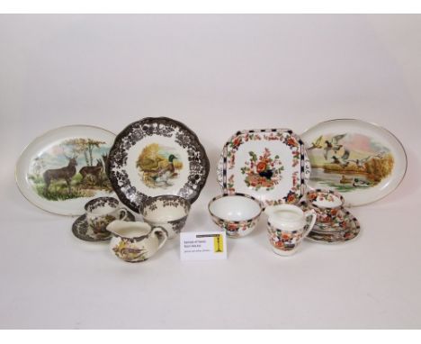 A quantity of Royal Worcester Palissy dinner and tea wares including a two handled tureen and cover, dessert serving bowl and