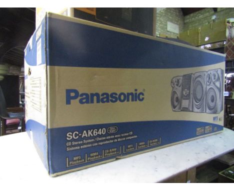 A Panasonic CD stereo system SC-AK640 together with a further JVC micro radio data system UX-G110 (boxed)