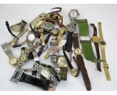 A collection of vintage wrist watches to include a Pierce stainless steel manual wind gentleman's wrist watch; together with 