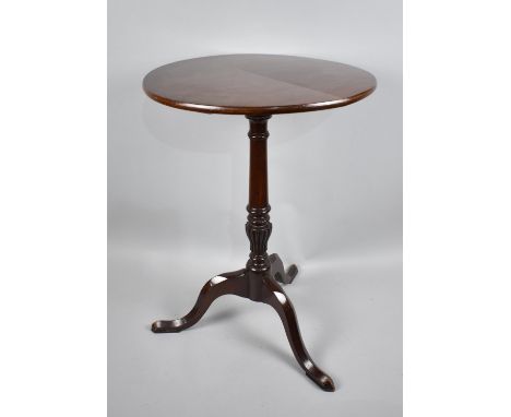 A Mahogany Circular Topped Tripod Wine Table, 45cms Diameter 