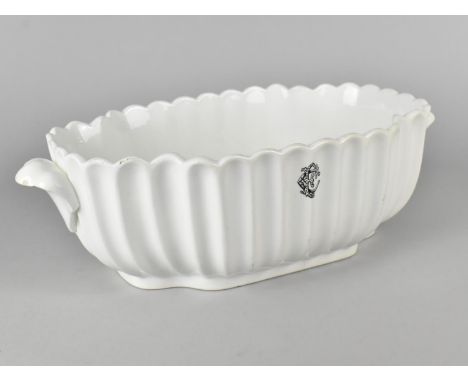 A Late 19th/Early 20th Century W. T. Copeland White Glazed Small Foot Bath/Planter of Reeded Form with Twin Handles, 35cm wid