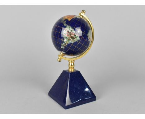 A Modern Desktop Specimen Globe on Pyramid Stand, 17.5cms High 