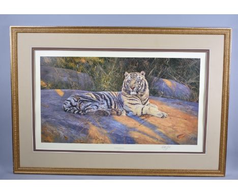 A Large Framed Anthony Gibbs Limited Edition Print, The Great White Tiger, Proof Stamp, 1173/1500, 76x42cm, Unglazed 