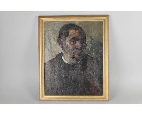 A Framed Oil on Canvas, 20th Century, Portrait of Gent, Inscribed to Frame on Reverse 'ynys mon', Frame 48x58cm 