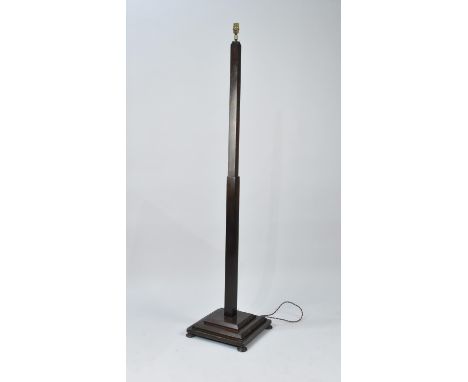 An Art Deco Standard Lamp on Stepped Square Base with Bun Feet 