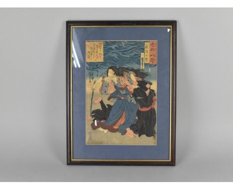 A Framed Japanese Woodblock Print, Frame 37x49cm 