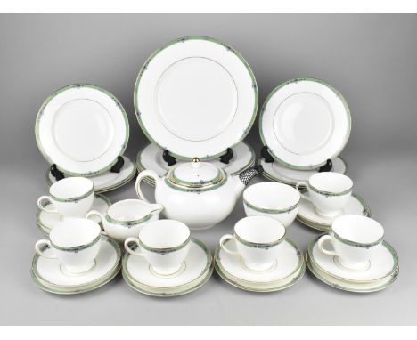 A Wedgwood Jade Service to Comprise Six Cups, Six Saucers, Six Side Plates, Tea Pot, Milk Jug, Sugar Bowl, Six Large Plates a