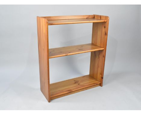 A Modern Pine Two Shelf Galleried Open Bookcase, 75cms Wide 