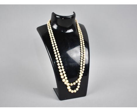 A 9ct Gold Mounted Two Row Faux Pearl Necklace 