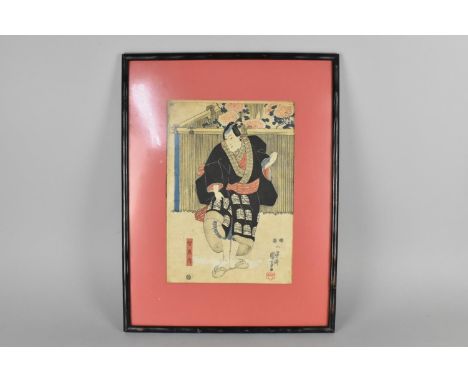 A Japanese Woodblock Print of an Actor, 25x36cm 