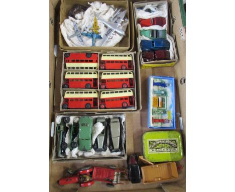 A collection of vintage Dinky toys to include 6 Vauxhall 30D, 6 Double Deck Bus 29C, 6 Breakdown Car 30 E, Dinky toys A2034 P