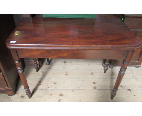A 19th century mahogany card table, width 40ins, height 30ins&nbsp;