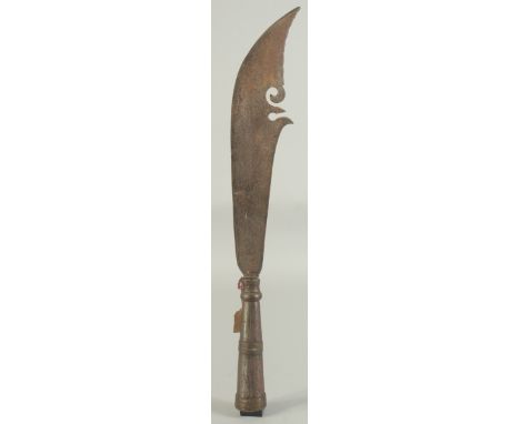A 19TH CENTURY CHINESE SPEAR HEAD, 46cm long.
