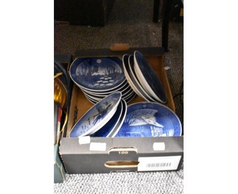 A collection of Royal Copenhagen Christmas plates.