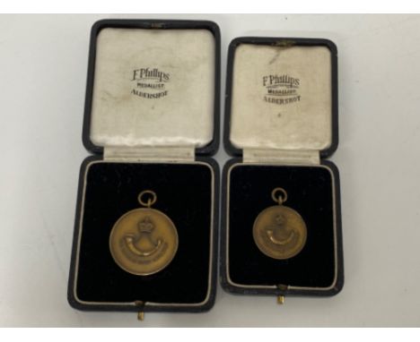 Two Durham light infantry medals both dated 1932 - with original boxes