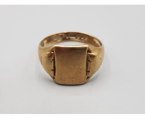Vintage 9ct gold signet ring Size U 6.3g