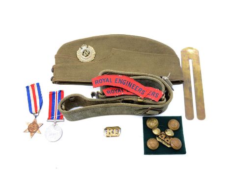 Medals and ephemera relating to Maurice Grant, Royal Engineers, including British War Medal 1939-1945, Defence Medal, France 