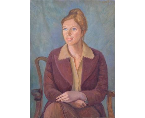 Jenifer Ford,Two portrait studies,one oil on canvas, 77x56cm,the other oil on board, 61x46cm.Qty: 2
