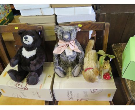 Two limited edition Steiff teddy bears - British Collector's Teddy Bear 2007 'Old Black Bear' and 'Moon Ted' in original boxe